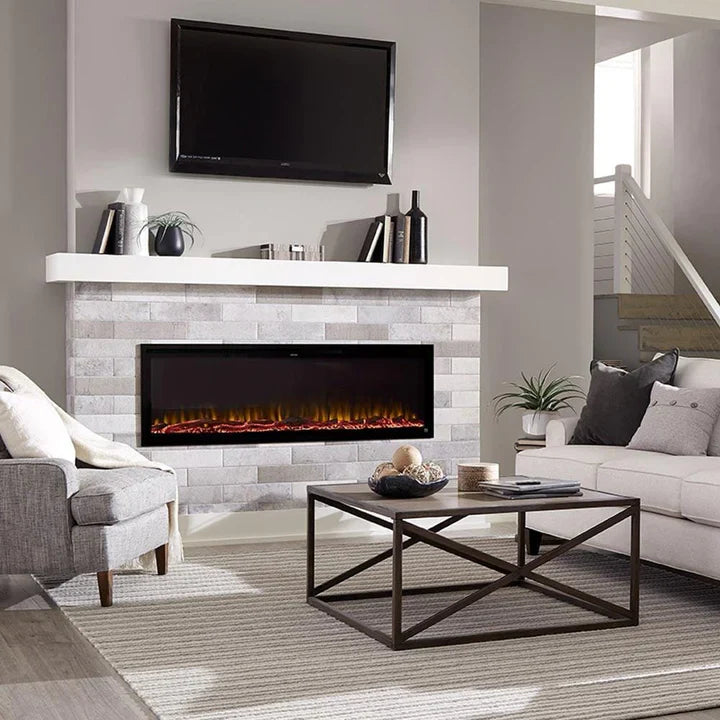 60 Inch Recessed Smart Electric Fireplace